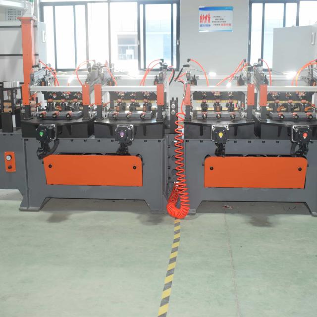 Saw blade industry Customer : Four modules strip edge trimming line for deburring +chamfering +round edge 