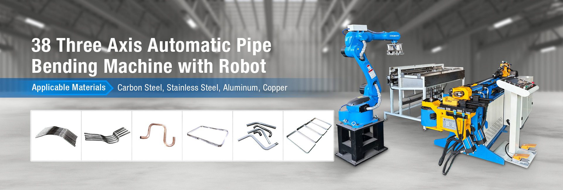 Automatic pipe bending machine with robot