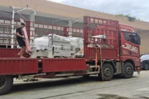 GLORY MACHINERY strip edge trimming line loaded for delivery to Bichamp