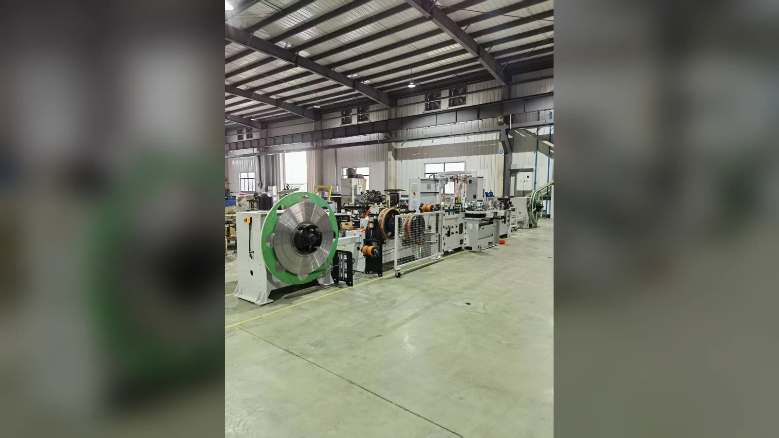 Complete GLORY MACHINERY strip edge trimming line installed at Bichamp workshop