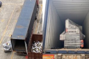 High-end 4-module steel strip edge trimming line prepared for shipment to Europe